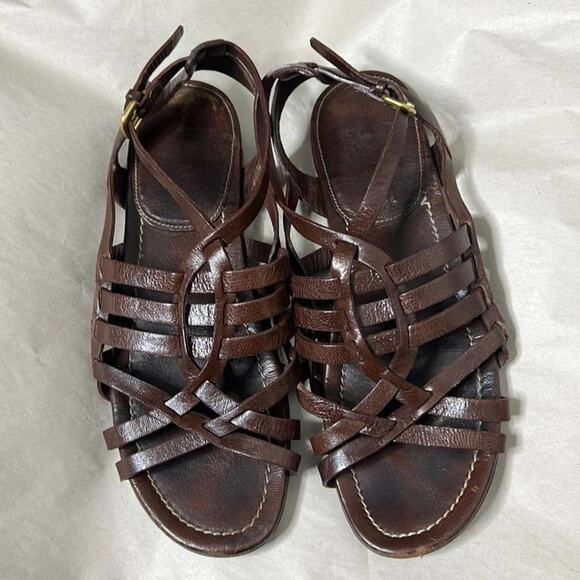 PRADA GLADIATOR LEATHER SANDALS SIZE 38‎ - Picture 1 of 6